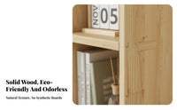 Versatile Solid Wood Bookshelf Long-Lasting Construction Fir Wood Grid Shelf Stable Structure Accessible Bookshelf High Load-Bearing Capacity for Students, Homeowners, Living Room, Bedroom, Home Office, Entryway