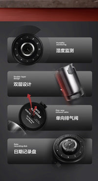 新品304咖啡豆密封罐真空单向排气湿度监测咖啡粉专用储物保存罐
