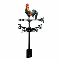 Weathercock Weathervane Wrought Iron Roof Mount Wind Indicator Easy to Install Outdoor Decoration for Yard, Farmhouse