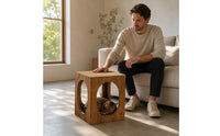 Cat House Side Table Dual Use Cat House Table 2-in-1 Nightstand for Bedroom
