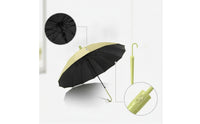 Straight 16 Rib Umbrella Waterproof Hook Handle Umbrella Sturdy Long-Lasting for Commuters