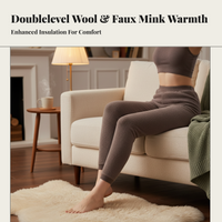 Fleece Lined Wool Pants, Warm Thermal Leggings for Couples