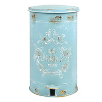 Garden Iron Dustbin Rust Resistant Vintage Metal Trash Can Easy to Clean