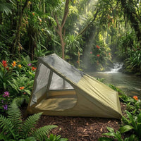 Single-Person Mesh Inner Tent No Poles Triangular Mesh Tent Compact Outdoor Gear for Camping