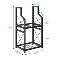 Freestanding Fireplace Accessory Black Iron-Design Log Rack Rigid Frame