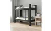 Bunk Bed with Mattress Heavy-Duty Metal Bunk Bed Space-Saving Furniture for Students, Roommates, Dorm Room, Student Accommodations Quarters