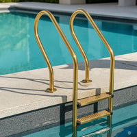 Stainless Steel Pool Ladder Rust Resistant Pool Ladder with Handrails Easy Installation for Villa Owners