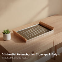 Acrylic Serving Tray Zigzag Pattern Acrylic Tray Home Organizer Rounded Corners Household Storage Shallow Open for Display