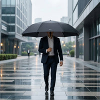 Waterproof Large Canopy Umbrella Windproof Large Umbrella Straight Handle Wind-Resistant for Commuters, Families, Commuting, School Runs
