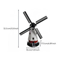 Solar Rotor Lamp Resin Yard Ornament Automatic Dusk on for Patio