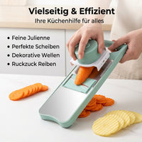 Mandoline Vegetable Slicer, Robust Vegetable Cutter with Hand Guard, 29.5x20x9cm Kitchen Grater for Precise Slices, Seafoam