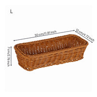 Rectangular Rattan Basket uncoveredTop Household Organizer Rounded Corners