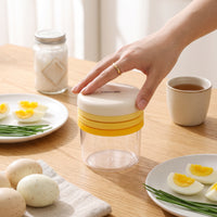 Stainless Steel Egg Cutter with Storage Cup Easy to Use Manual Egg Cutter Multifunction Kitchen Gadget Dishwasher Safe for Dorm Rooms