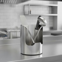 Cylindrical Kitchen Container Brushed Metal Countertop Storage Holder