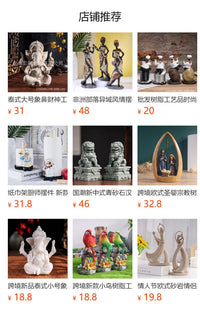 Modern Chinese Style Resin Chef Figurine Set for Kitchen Decor