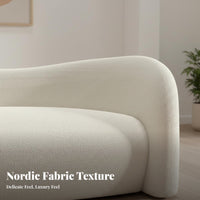Curved Teddy Sofa Nordic design Curved Teddy Couch Space-Saving Household Seating for Apartment Dwellers, Business Owners, Living Room, Salon, Boutique