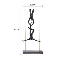Abstract Sculpture Electroplated Human Figurine Artistic Sculpture with Frame for Homeowners, Living Room, Bookshelf, Office