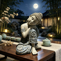 Zen Sitting Sleeping Buddha Statue 25cm