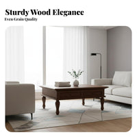 Rectangular Coffee Table with Storage Traditional Design Living Room Furniture Timeless Design Vintage Look for Homeowners