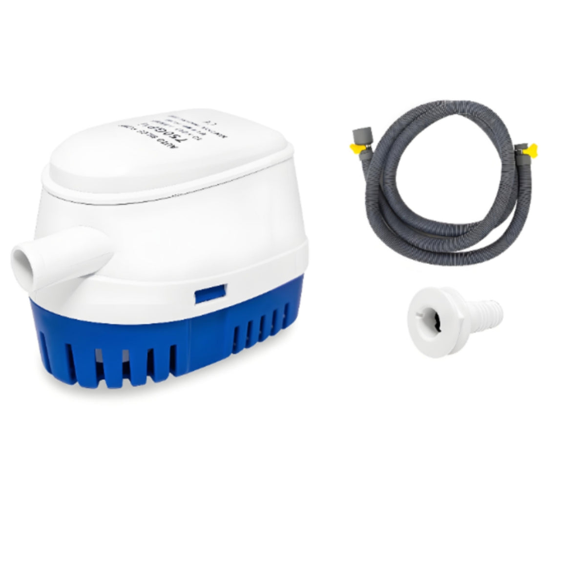 Built-in Buoyant Actuator Switch Automatic Bilge Pump ABS Shell Submersible Bilge Pump Hose Kit Included