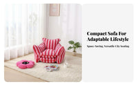 Removable and Washable Cover Striped Lazy Sofa Soft Material Japanese Tatami Recliner Vibrant Colors Reclining Lazy Sofa Multi-Purpose for Adults, Teens, Students, Bedroom, Living Room, Reading Nook, Lounge Area