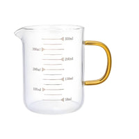 Graduated Glass Measuring Cup Transparent Cookware Gold Handle
