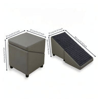 Pet Steps with Stool 2-in-1 Foldable Pet Stair Stable for Bedroom, Elderly Pets