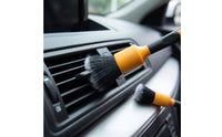 2 Pieces Car Detailing Brush Set Non-Scratch Car Detailing Brush with Gentle Bristles Compact