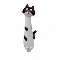 Feline Figurine Vase Nordic Style Resin Cat Statue Vase Handmade Table Ornament
