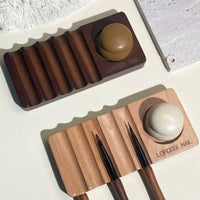 Vintage Design Nail Art Brush Holder with Wash Cup Polished Edges Multifunctional Nail Art Workstation for Manicurists, Beauty Studio