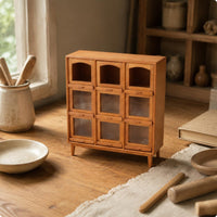 9-Grid Cabinet Rustic Minimalist Aesthetic Miniature Shelf Organizer