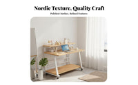 Rolling Vanity with hinged Mirror Space-Saving Dressing Table Modern design