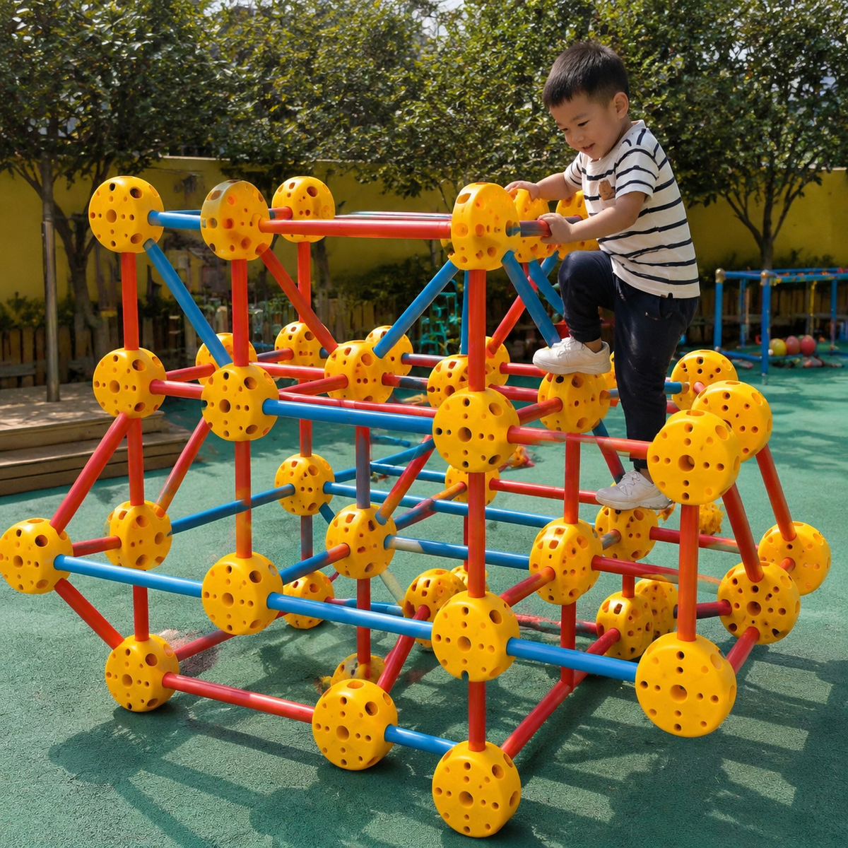 Outdoor Climbing Frame with Slide, Play Tower for the Garden, 240 Pieces, Modular Play Equipment for Ages 3-6