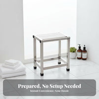 Slatted Metal Stool Waterproof Heavy-Duty Single Step Anti-Slip for Adults, Kids