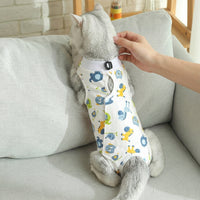 Cat Recovery Suit with Zipper, Post Surgery Cat Suit for Spay Recovery, Cat Neuter Recovery Suit, Breathable T-Shirt Style Anti-Licking Design