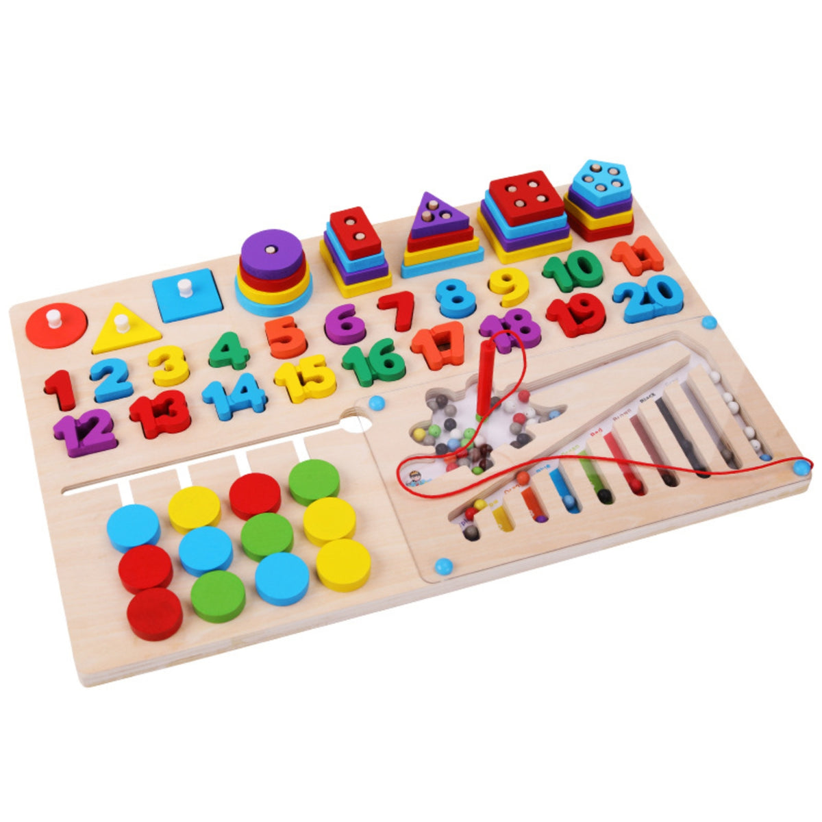 Matching Sorting Board with Beads Sensory Developmental Board Preschool Educational Toy Safe for Preschoolers