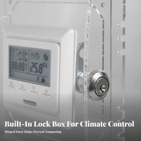 Clear Thermostat Cover with Lock | Side Ventilation Cutouts, Thermostat Lock Box with Keys, for Office