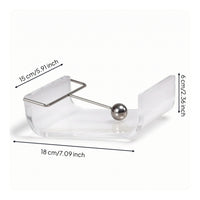 Tissue Holder with Metal Arm Rectangular Acrylic Tissue Holder Flat Napkin Dispenser for Washroom Vanity