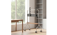 Adjustable-Height Mobile TV Cart with Shelf Portable Mobile TV Stand with Shelf Universal Television Cart with Wheels Movable for Living Room, Bedroom, Office