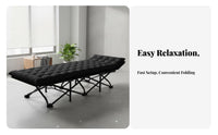 Foldable Design Office Rest Bed Quick Unfold Single Folding Cot Space-Saving Collapsible Sleeping Bed No Assembly Required for Caregivers, Guests, Campers, Hospital
