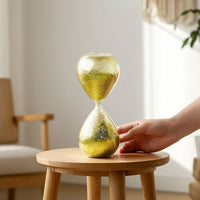 Decorative Hourglass with Glitter Sand Tabletop Glass Hourglass Shimmering Sandglass Transparent for Desk, Shelf, Bedside Table
