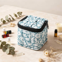 Soft-Sided Cube Storage Bag with Zipper Lightweight Quilted Makeup Bag Puffy Essential Oil Case Secure for Travelers