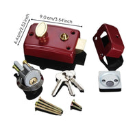 Door Lock, Vintage Mortise Lock Set, Indoor/Outdoor Wooden Door Security, Keyed Entry, sturdy Metal Construction