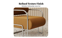 Modernist design aesthetic Deep sapphire Single Seater stylish Design Lounge Chair Ergonomic contour Seating Furniture Thick paddinging for Cafe Owners, residents, Readers, Coffee Shop, Reception Area, Living Room, Bedroom