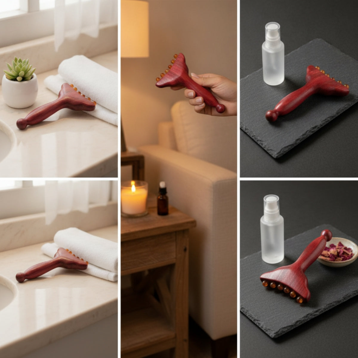 Scraper with Massage Beads Manual Gua Sha Massage Scraper Gua Sha Tool Portable Easy to Clean for Self-Care