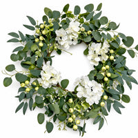 Wreath with Eucalyptus and Berries Green Wreath with Berries Decorative for Wall