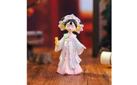 Elegant Resin Figurine Serene Woman Figurine with Robe Graceful Statuette Compact for Collectors