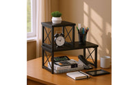 Twotier Desk Shelf uncoveredFrame Rectangular Desktop Stand Space Saving