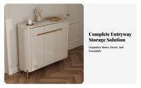 Space-Saving Design Modern Shoe Cabinet Sturdy Construction Modern Shoe Storage Cabinet Dust-Proof Entryway Sideboard Adjustable Shelves for Apartment Dwellers, Families, Homeowners, Hallway, Living Room, Home, Bedroom