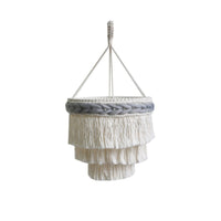 Pendant Lampshade with Fringe Handwoven Lighting Textured for Reading Nook